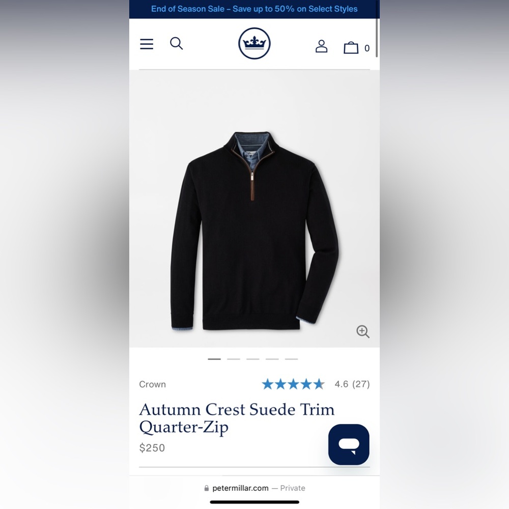 Peter Millar Suede Trim 1/4 Zip
